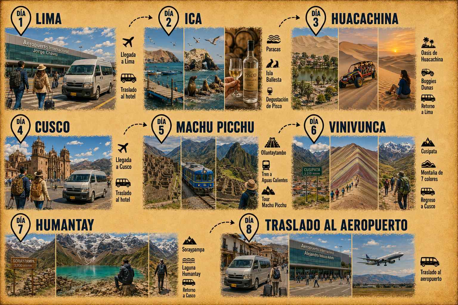 8 días cusco Lima Paracas