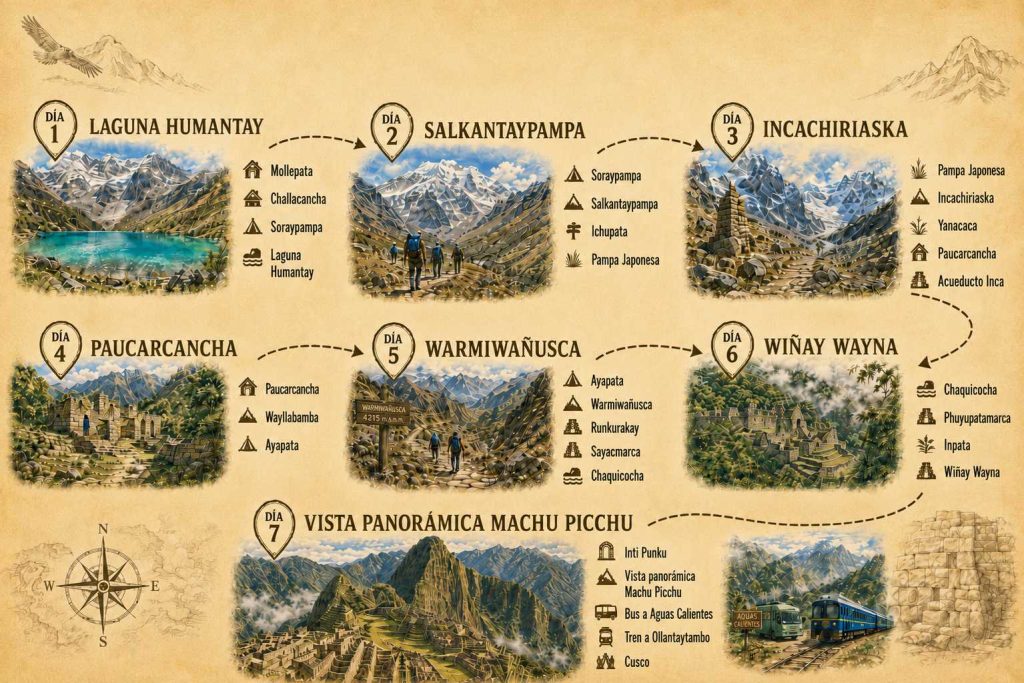 Camino Inca y Salkantay hacia Machu Picchu