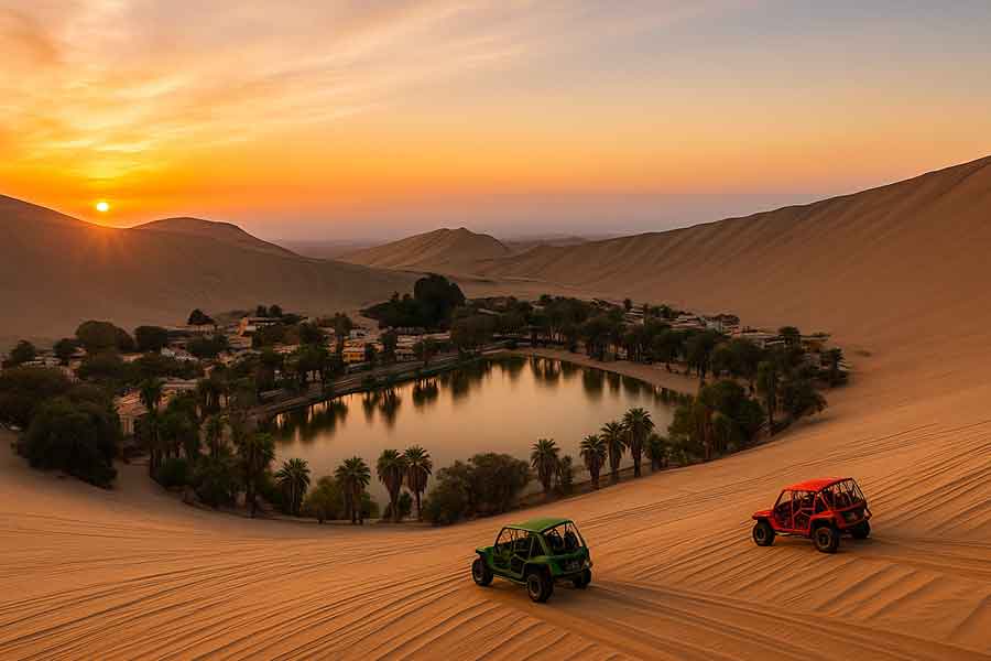 Huacachina, el oasis más impresionante del Perú, te espera con dunas, buggies, sandboarding y paisajes únicos. ¡Vívelo al máximo!